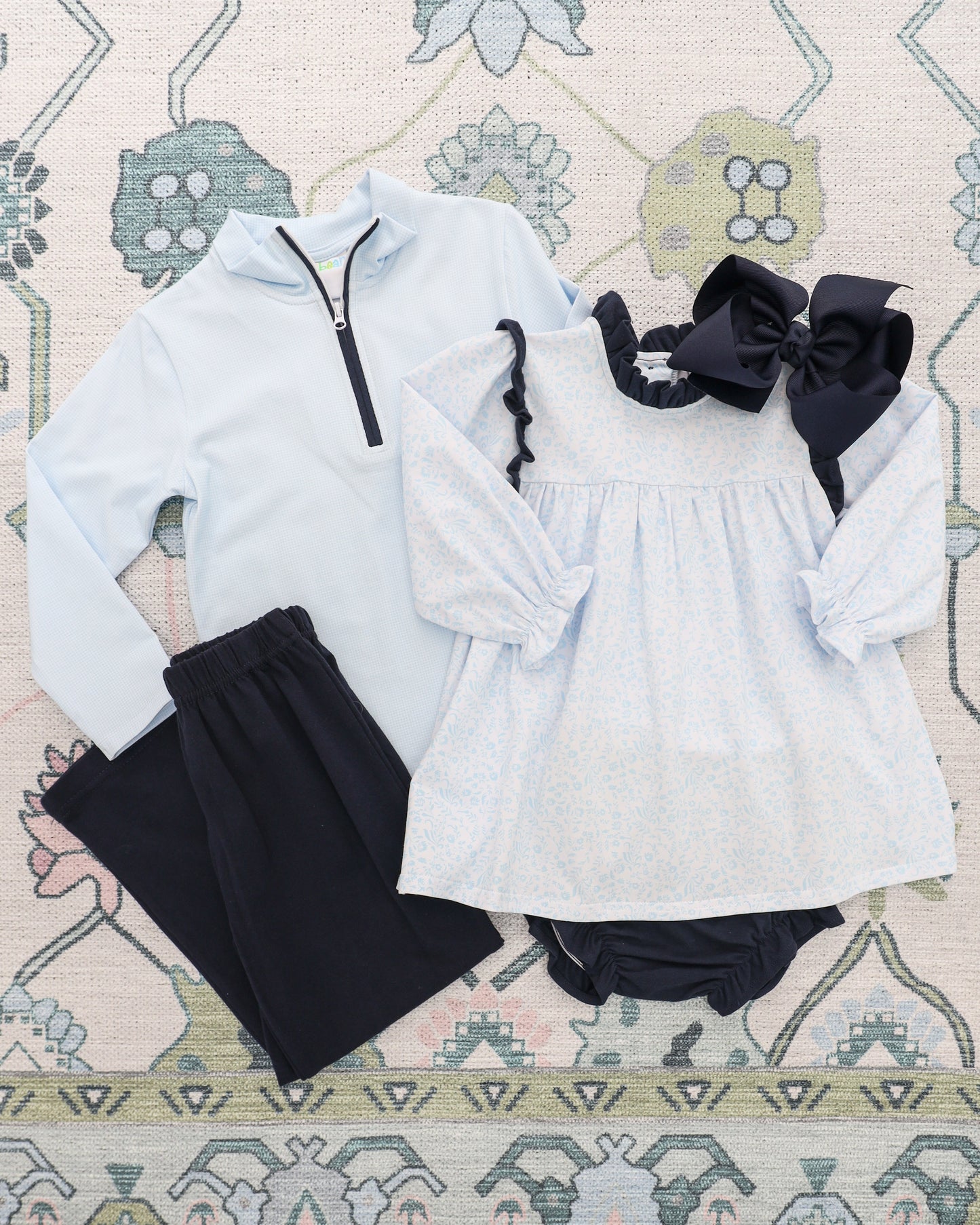 Blue Blooms Hallie Diaper Set