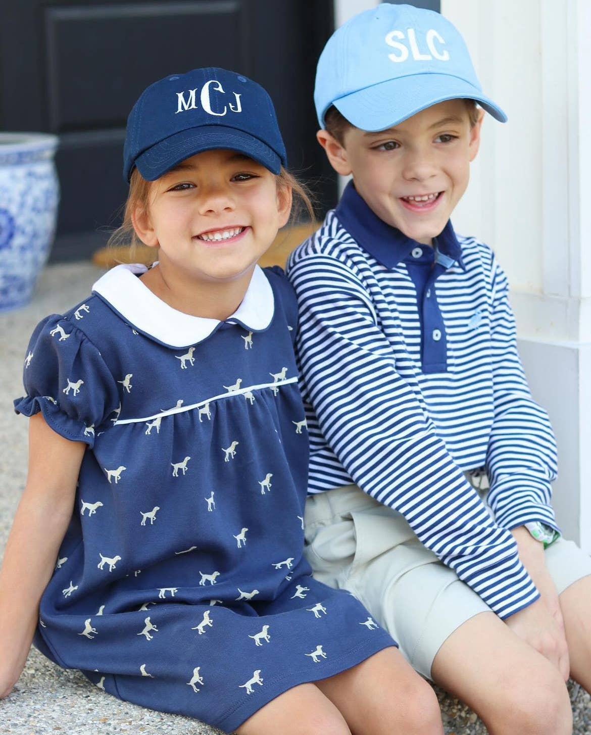 Bow Baseball Hat in Navy (Baby, Youth, Junior): Youth (ages 2-7)