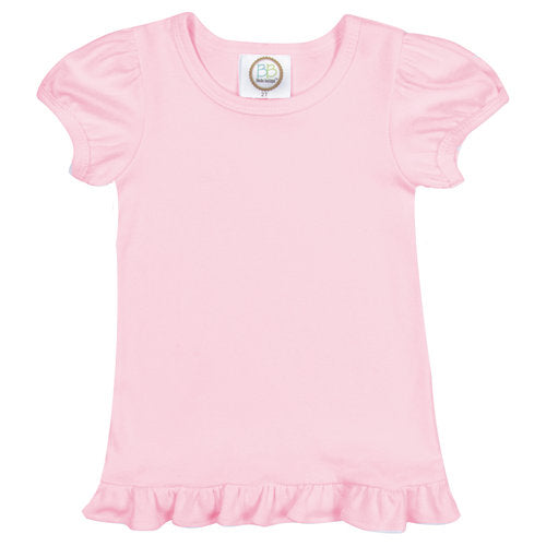Girl's Short Sleeve Ruffle Tee Shirt