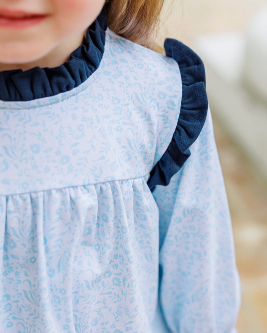 Blue Blooms Hallie Diaper Set